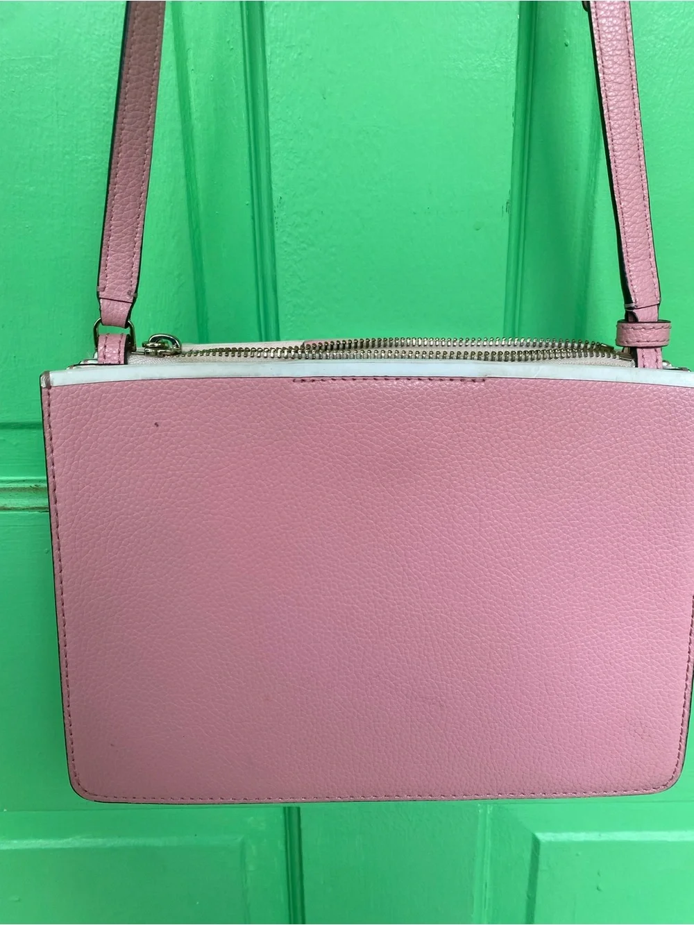 kate spade pink and white leather crossbody bag
